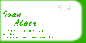 ivan alper business card